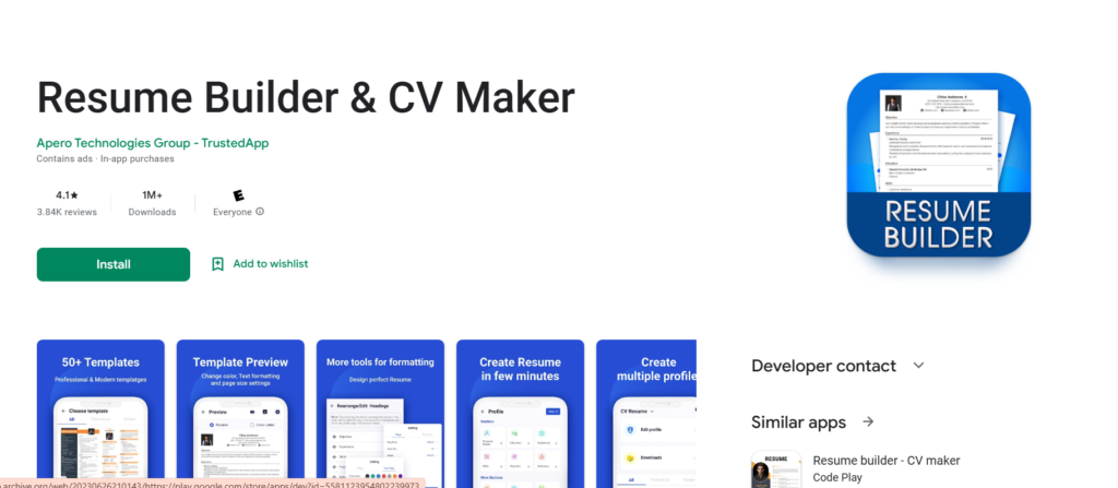 Resume Banane Wala Apps